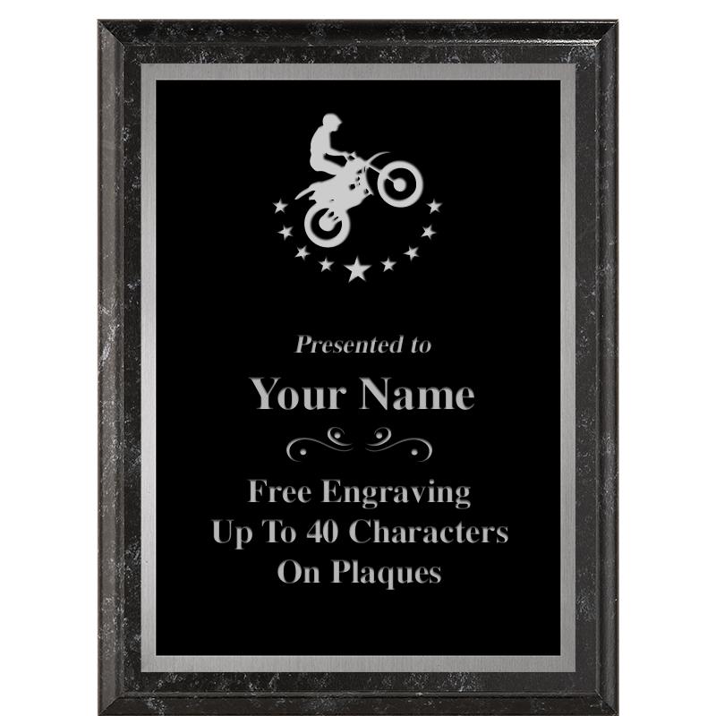 6X8 BLACK MARBLEIZED PLAQUE SV