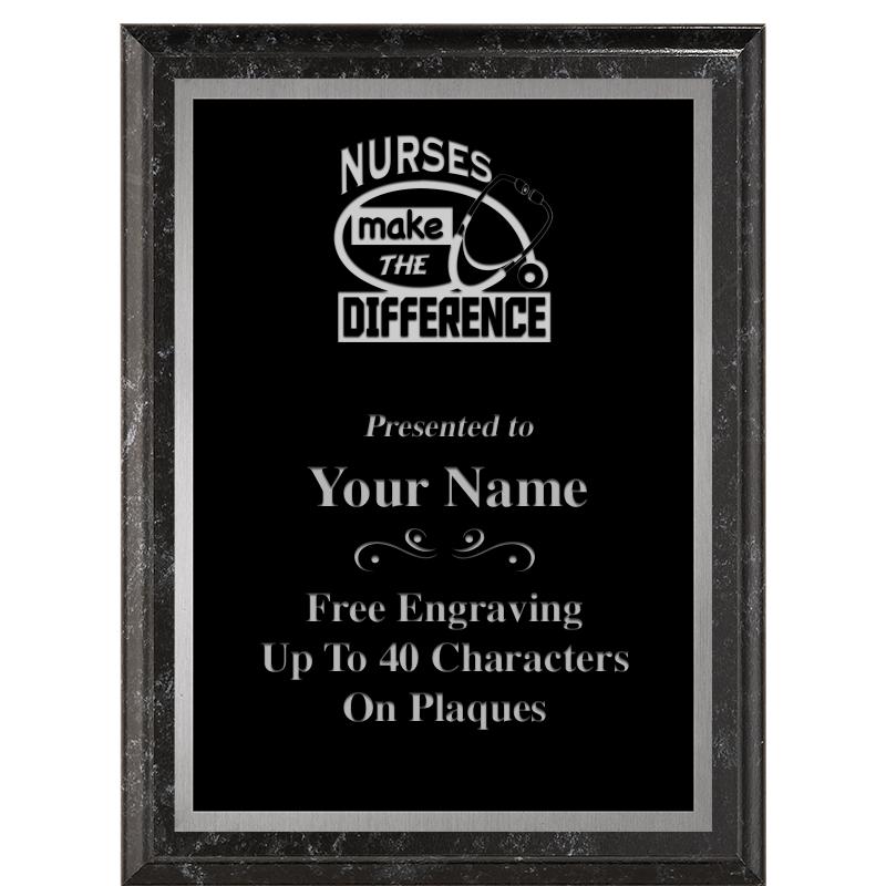 6X8 BLACK MARBLEIZED PLAQUE SV