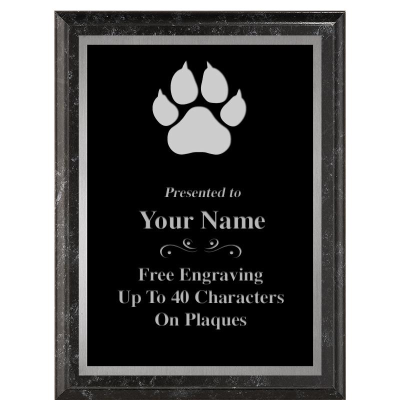 6X8 BLACK MARBLEIZED PLAQUE SV