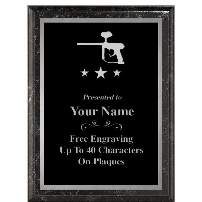 6X8 BLACK MARBLEIZED PLAQUE SV