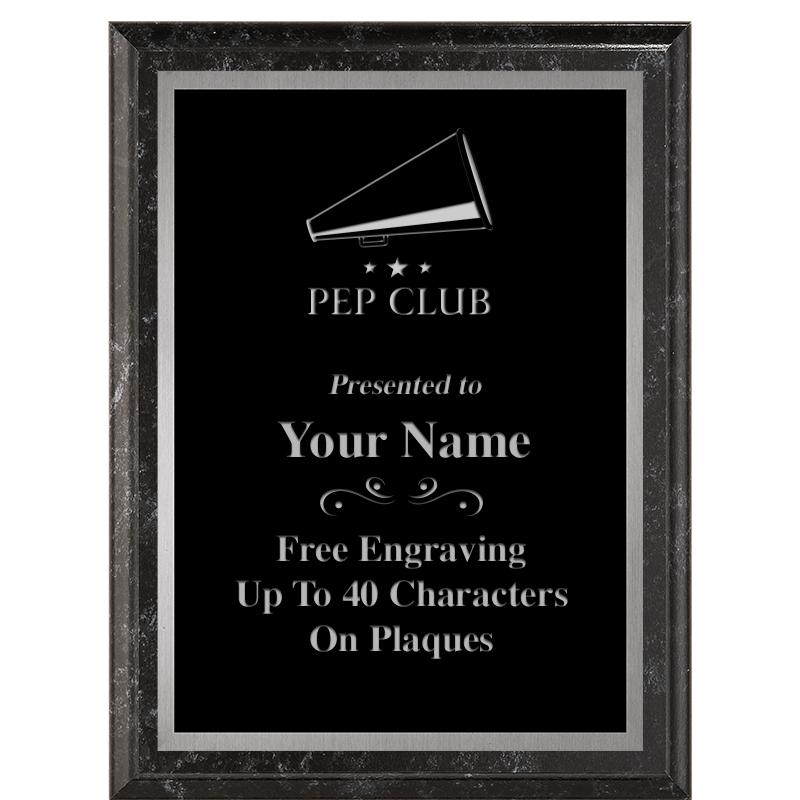 6X8 BLACK MARBLEIZED PLAQUE SV