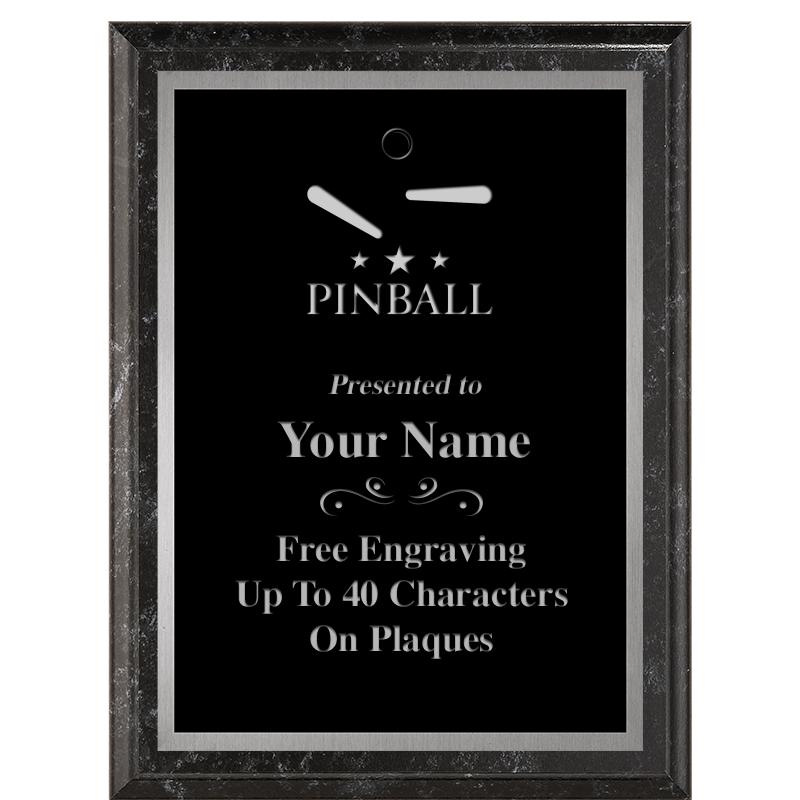 6X8 BLACK MARBLEIZED PLAQUE SV