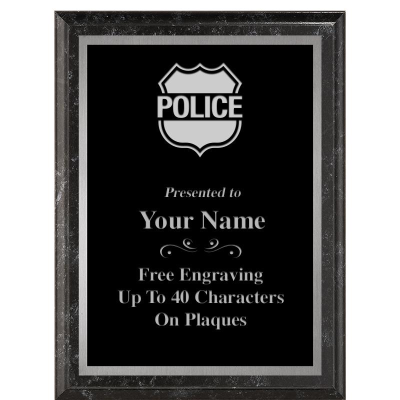 6X8 BLACK MARBLEIZED PLAQUE SV