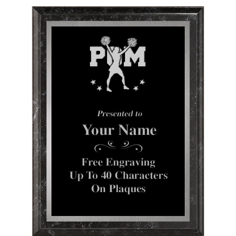 6X8 BLACK MARBLEIZED PLAQUE SV