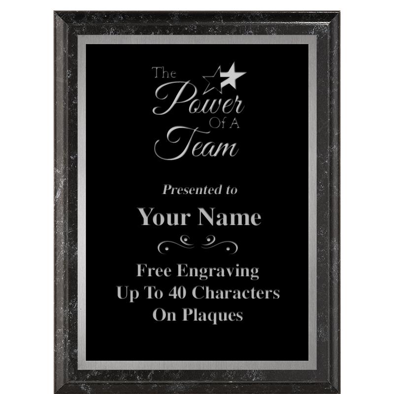 6X8 BLACK MARBLEIZED PLAQUE SV