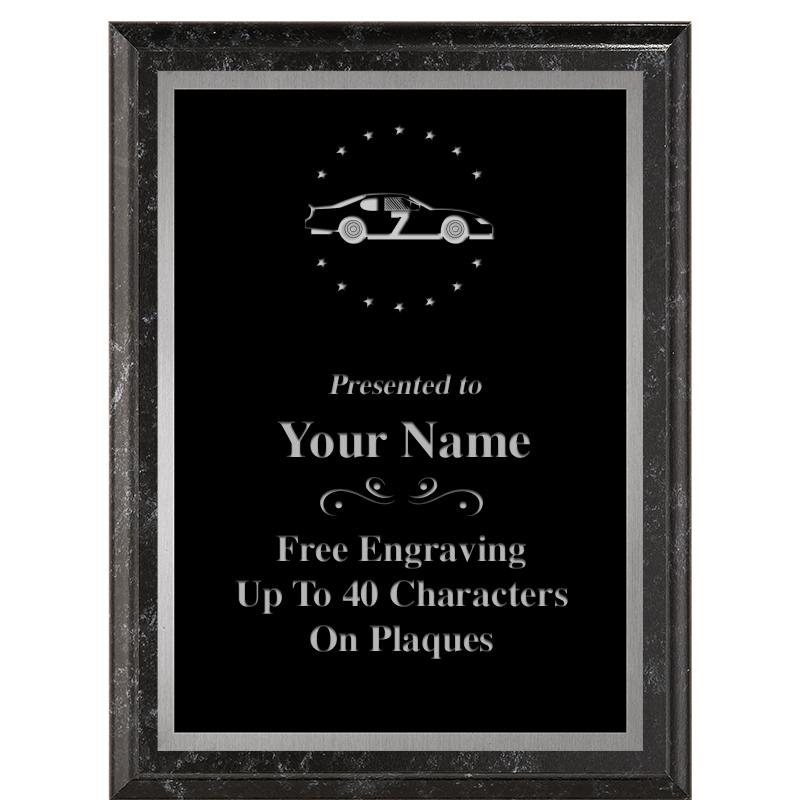 6X8 BLACK MARBLEIZED PLAQUE SV