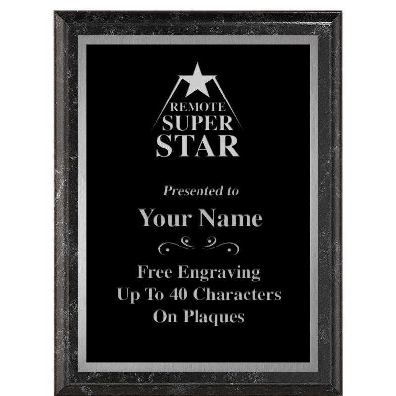 6X8 BLACK MARBLEIZED PLAQUE SV