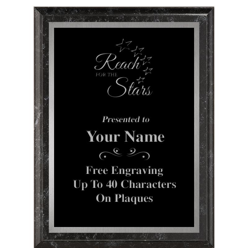 6X8 BLACK MARBLEIZED PLAQUE SV