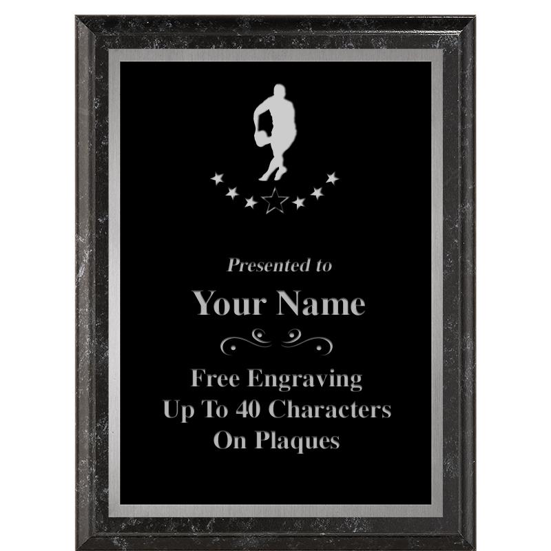 6X8 BLACK MARBLEIZED PLAQUE SV