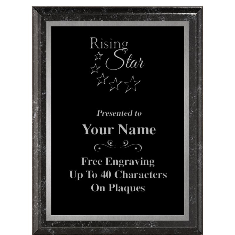 6X8 BLACK MARBLEIZED PLAQUE SV