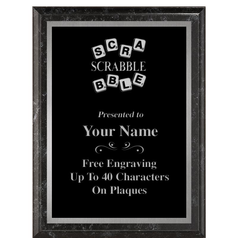 6X8 BLACK MARBLEIZED PLAQUE SV