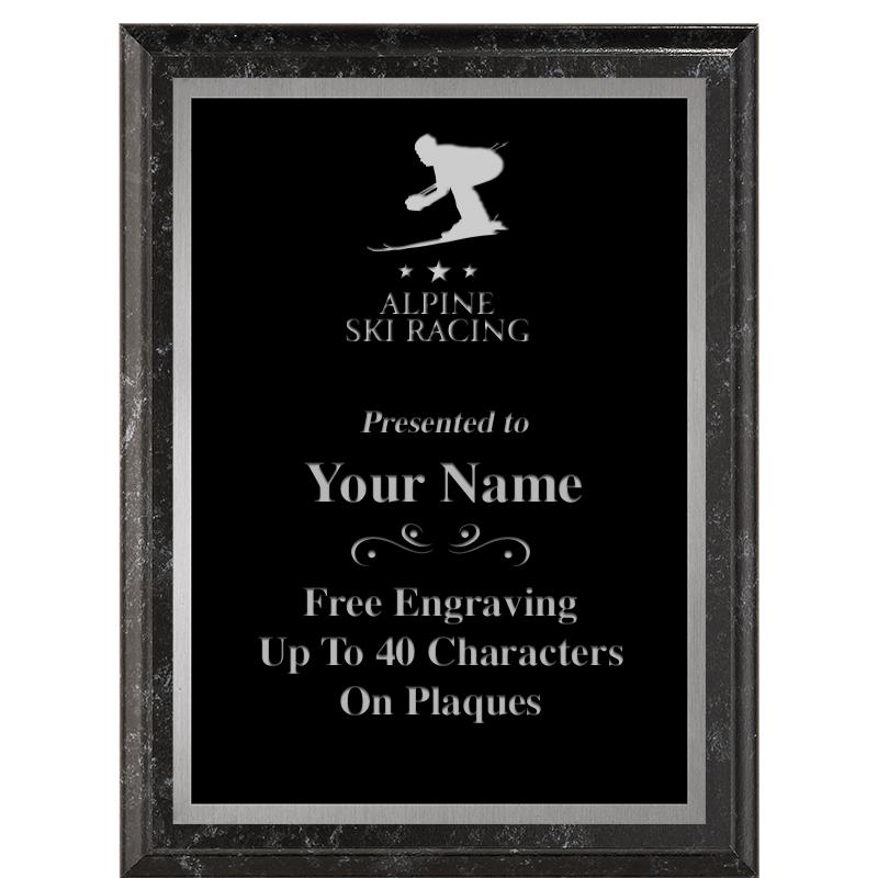 6X8 BLACK MARBLEIZED PLAQUE SV