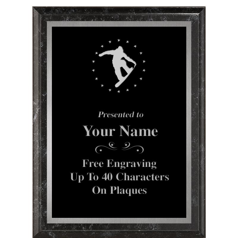 6X8 BLACK MARBLEIZED PLAQUE SV