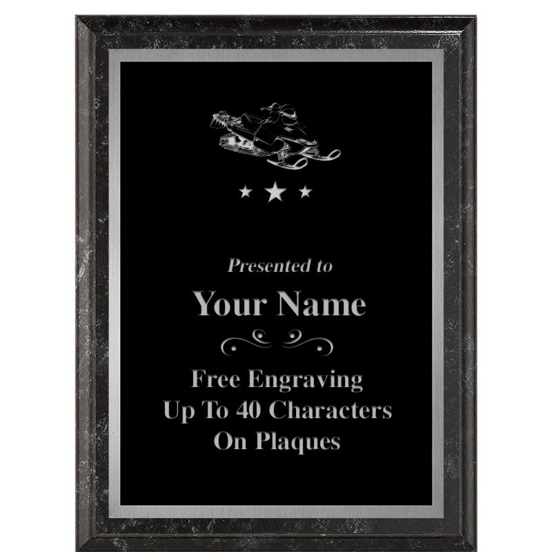 6X8 BLACK MARBLEIZED PLAQUE SV