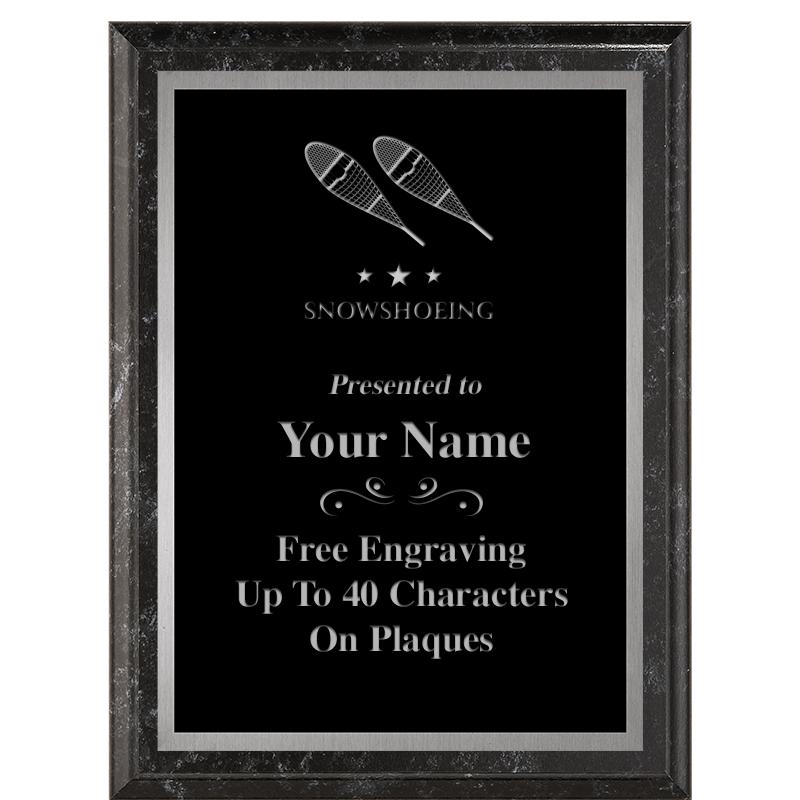 6X8 BLACK MARBLEIZED PLAQUE SV