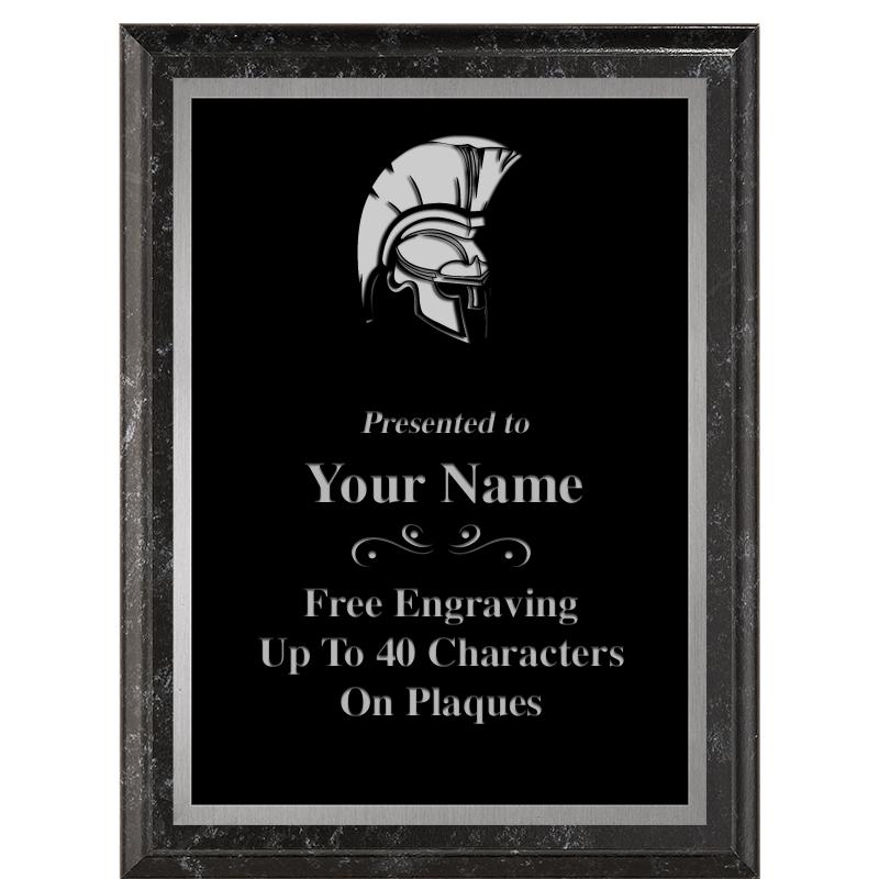 6X8 BLACK MARBLEIZED PLAQUE SV