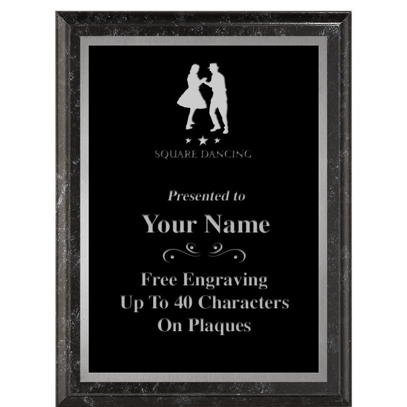 6X8 BLACK MARBLEIZED PLAQUE SV