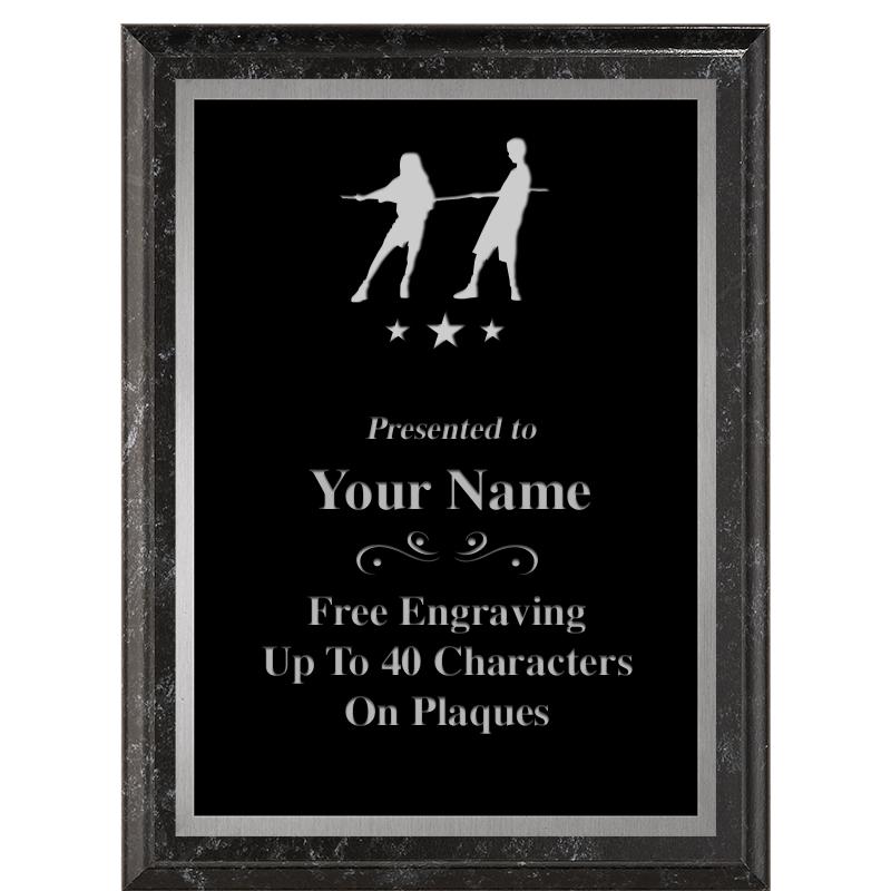 6X8 BLACK MARBLEIZED PLAQUE SV