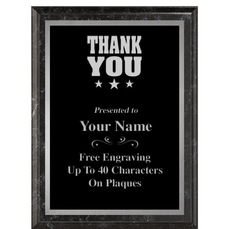 6X8 BLACK MARBLEIZED PLAQUE SV