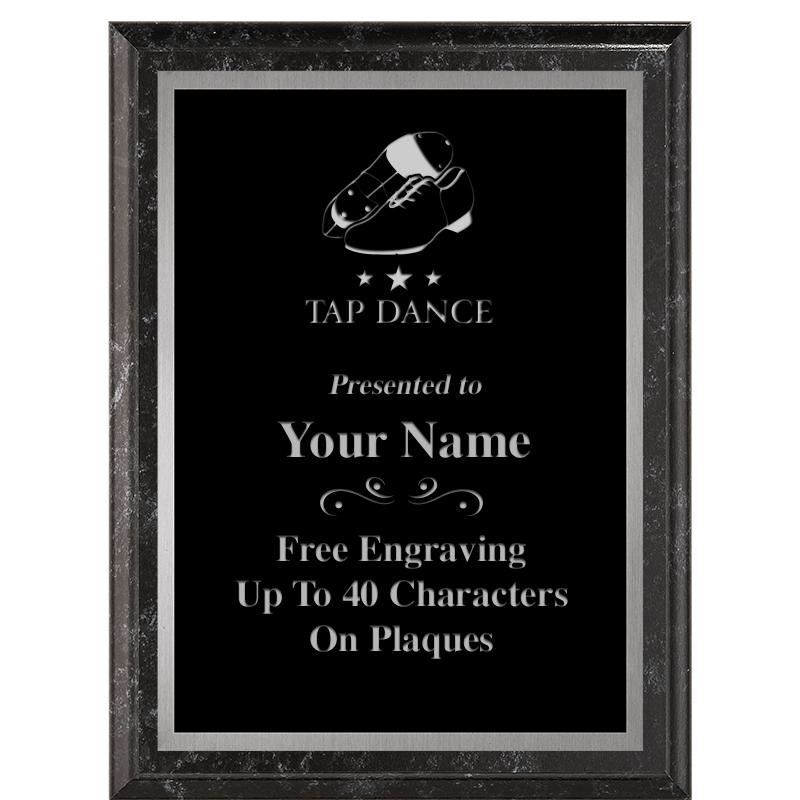 6X8 BLACK MARBLEIZED PLAQUE SV