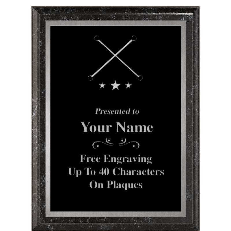 6X8 BLACK MARBLEIZED PLAQUE SV