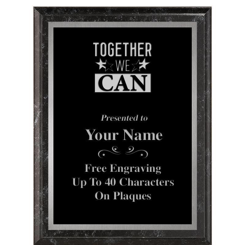 6X8 BLACK MARBLEIZED PLAQUE SV