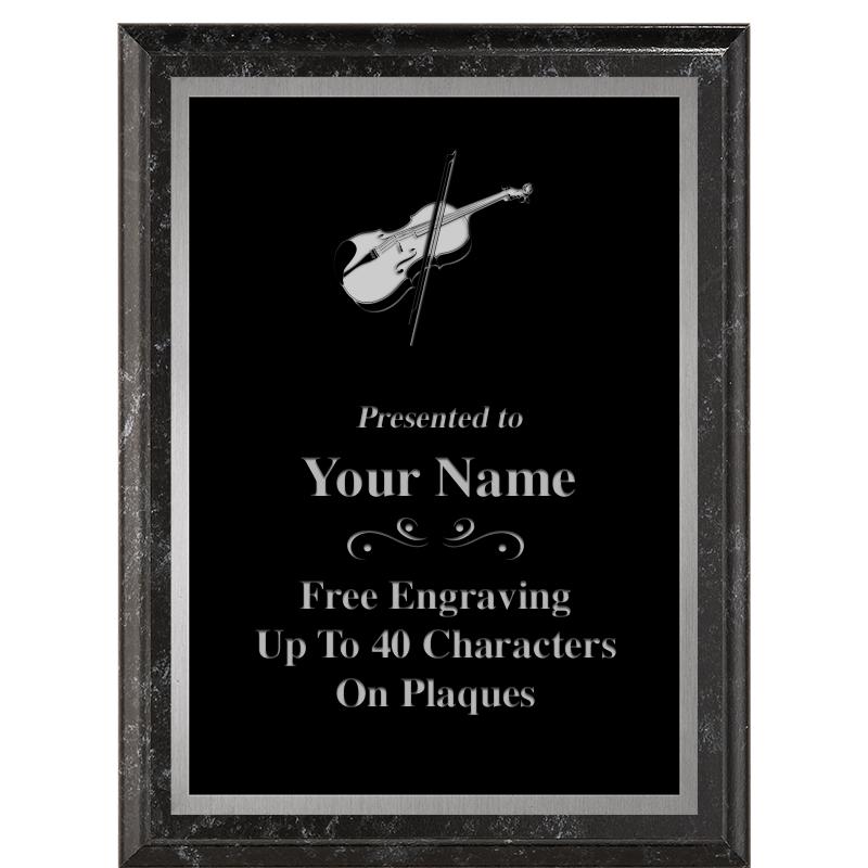 6X8 BLACK MARBLEIZED PLAQUE SV