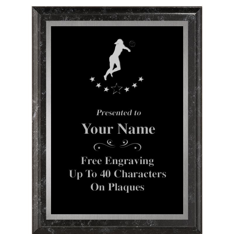 6X8 BLACK MARBLEIZED PLAQUE SV