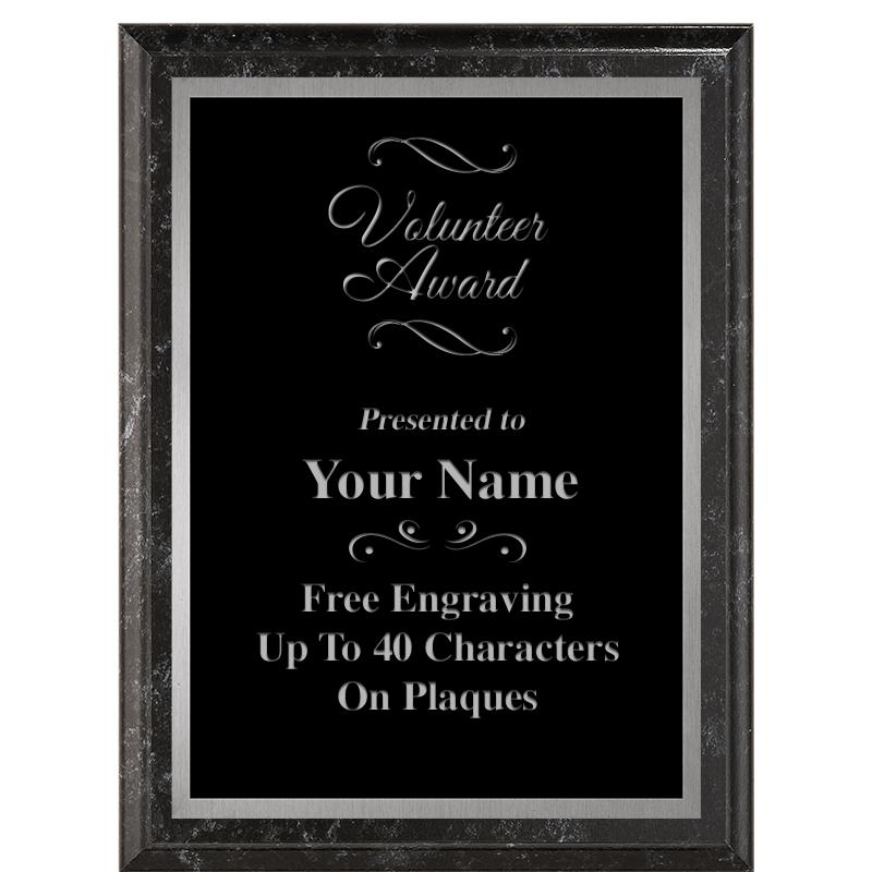 6X8 BLACK MARBLEIZED PLAQUE SV