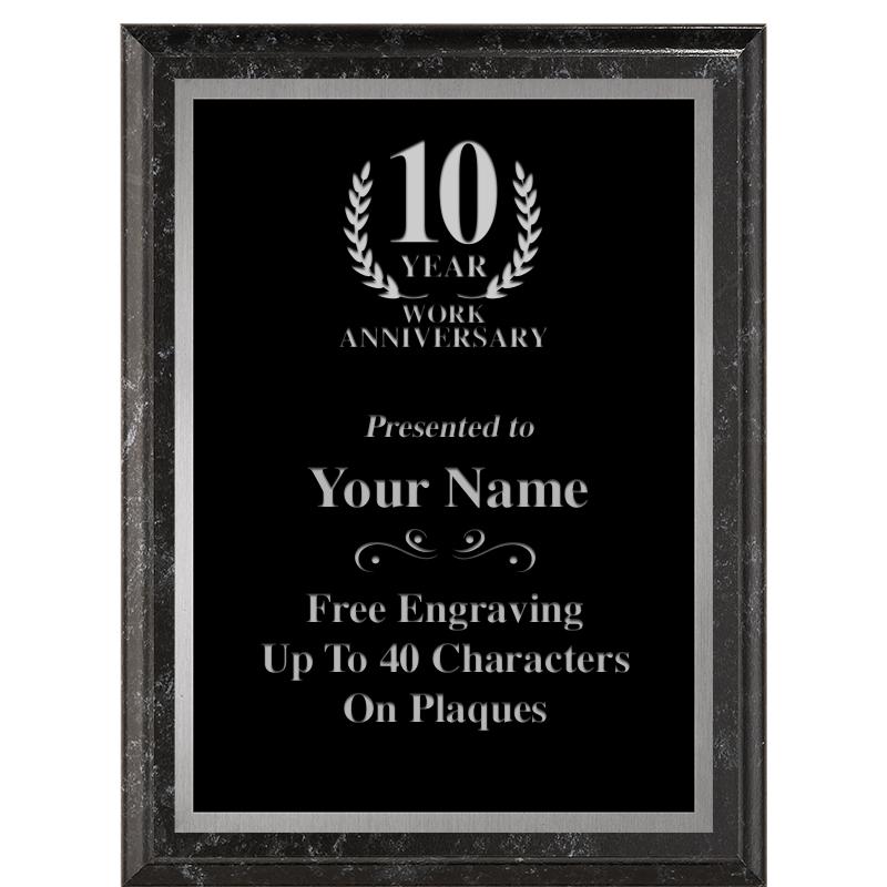 6X8 BLACK MARBLEIZED PLAQUE SV