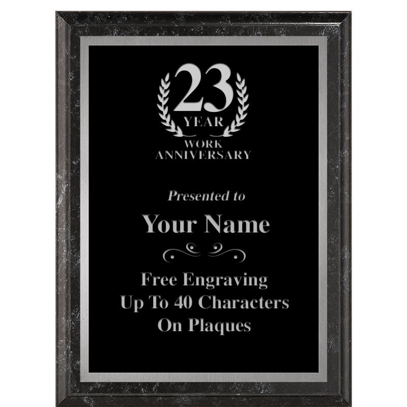 6X8 BLACK MARBLEIZED PLAQUE SV