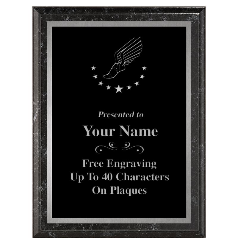 6X8 BLACK MARBLEIZED PLAQUE SV