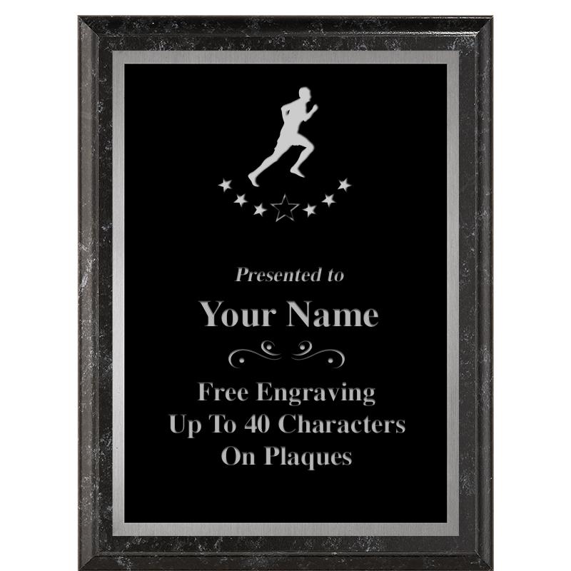 6X8 BLACK MARBLEIZED PLAQUE SV