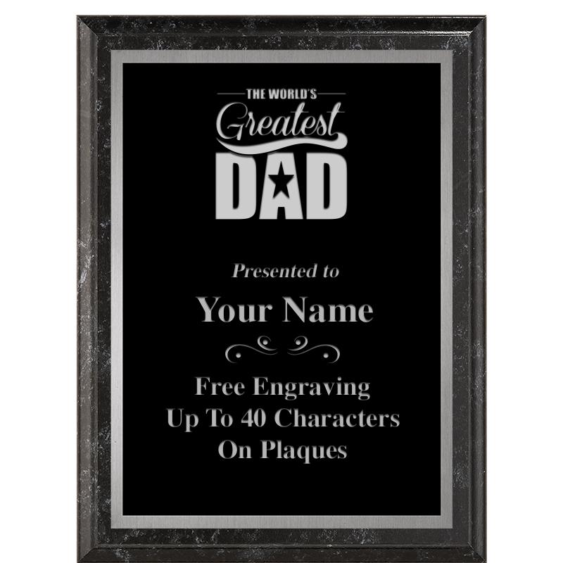 6X8 BLACK MARBLEIZED PLAQUE SV