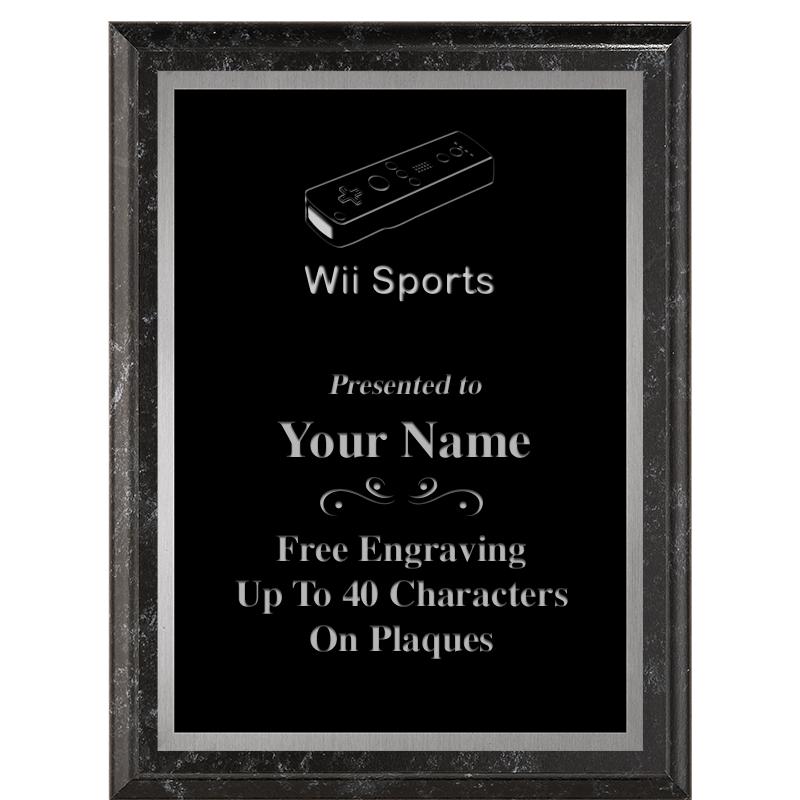 6X8 BLACK MARBLEIZED PLAQUE SV