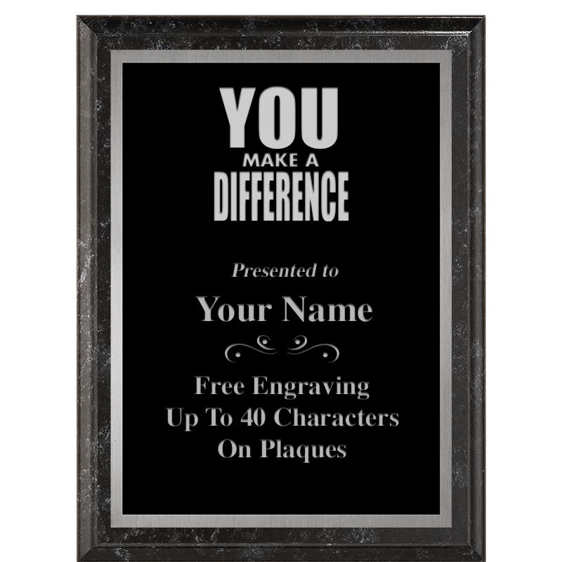 6X8 BLACK MARBLEIZED PLAQUE SV