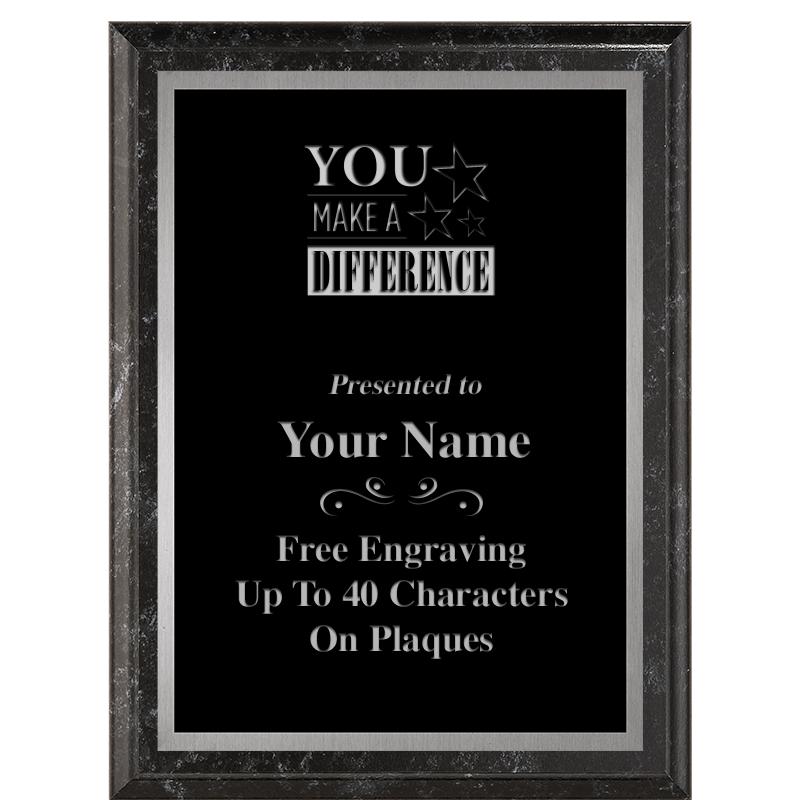 6X8 BLACK MARBLEIZED PLAQUE SV