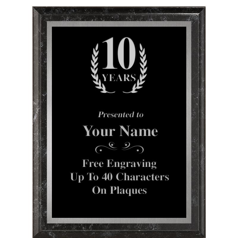 6X8 BLACK MARBLEIZED PLAQUE SV