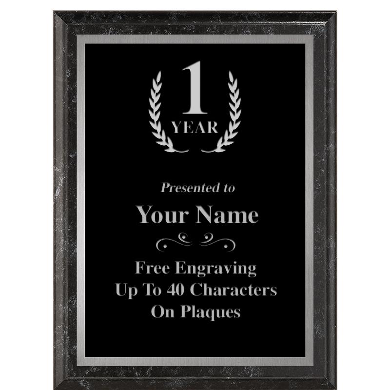 6X8 BLACK MARBLEIZED PLAQUE SV