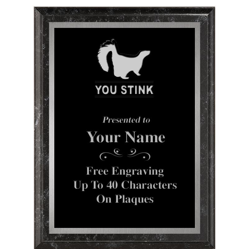 6X8 BLACK MARBLEIZED PLAQUE SV