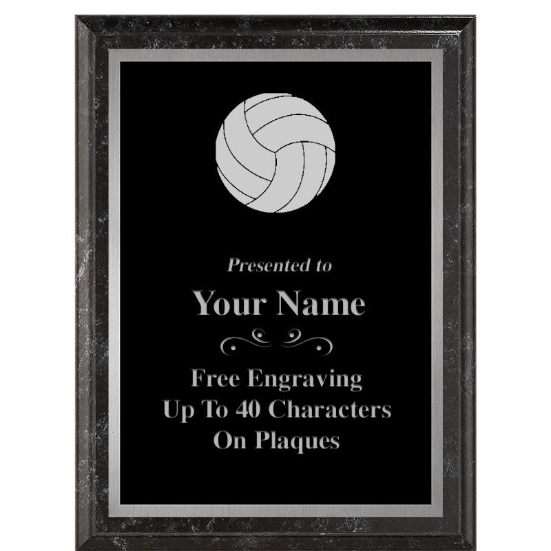 6X8 BLACK MARBLEIZED PLAQUE SV