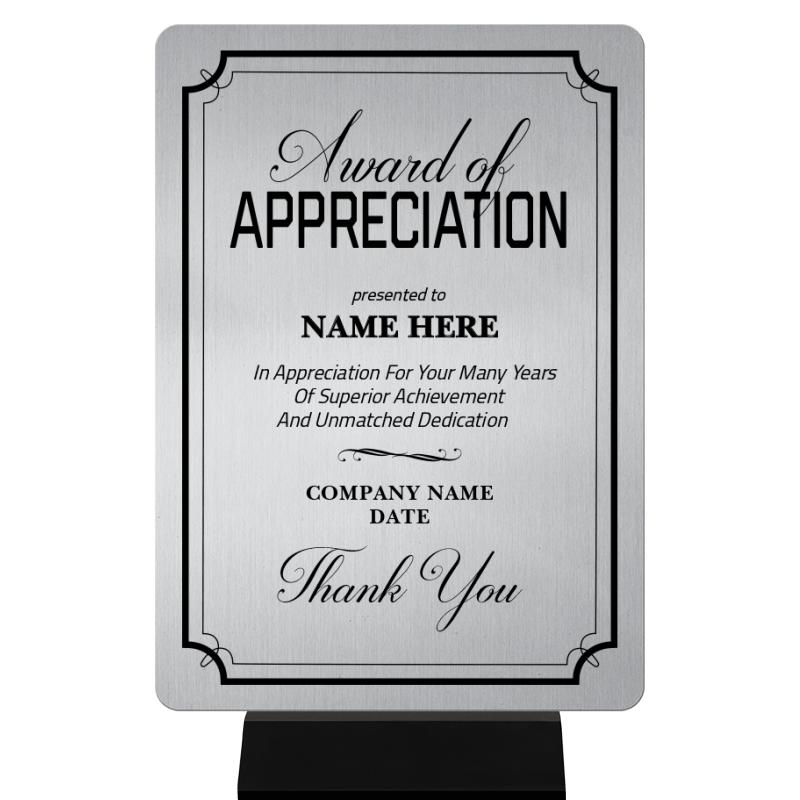 5X7 CLR MTL AWD APPREC BK BASE