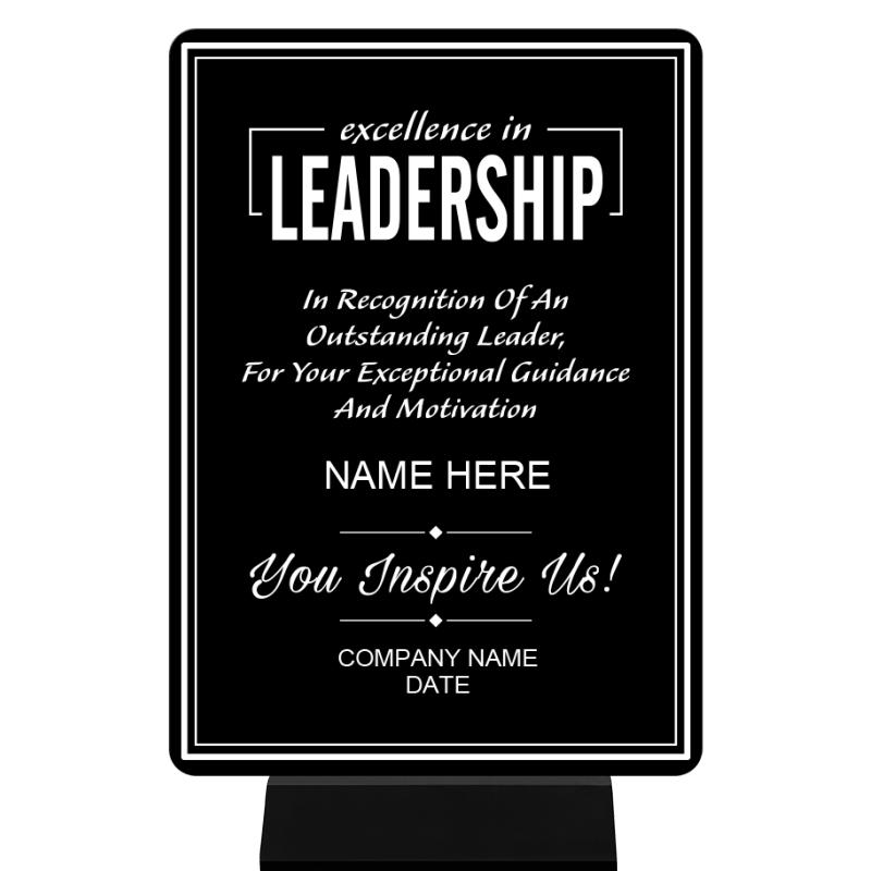 5X7 CLR MTL LEADERSHIP BK BASE