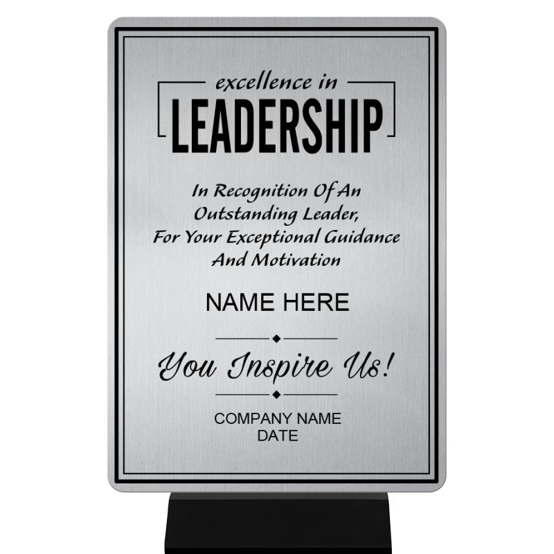 5X7 CLR MTL LEADERSHIP BK BASE