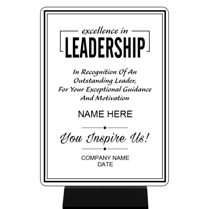 5X7 CLR MTL LEADERSHIP BK BASE