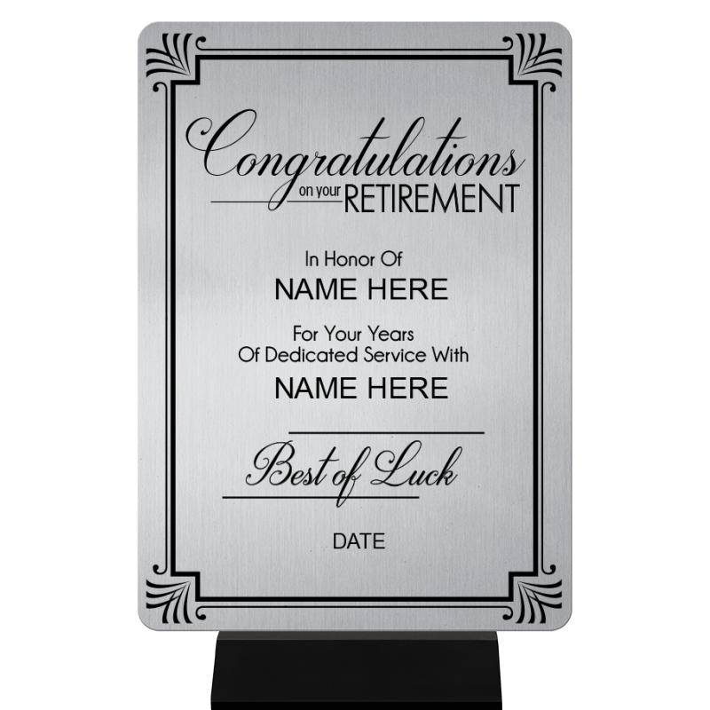 5X7 CLR MTL RETIREMENT BK BASE