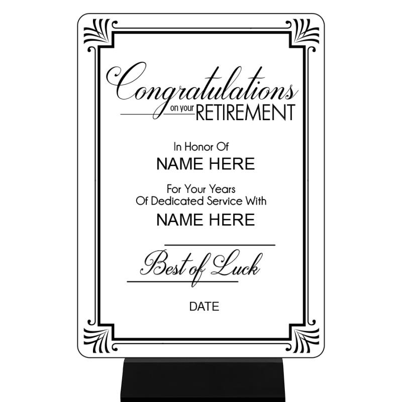 5X7 CLR MTL RETIREMENT BK BASE