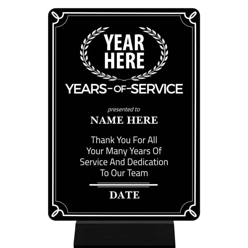 5X7 CLR MTL YR OF SRVCE BK BSE