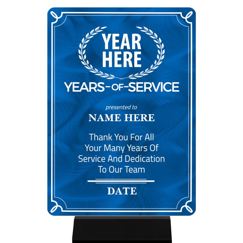 5X7 CLR MTL YR OF SRVCE BK BSE