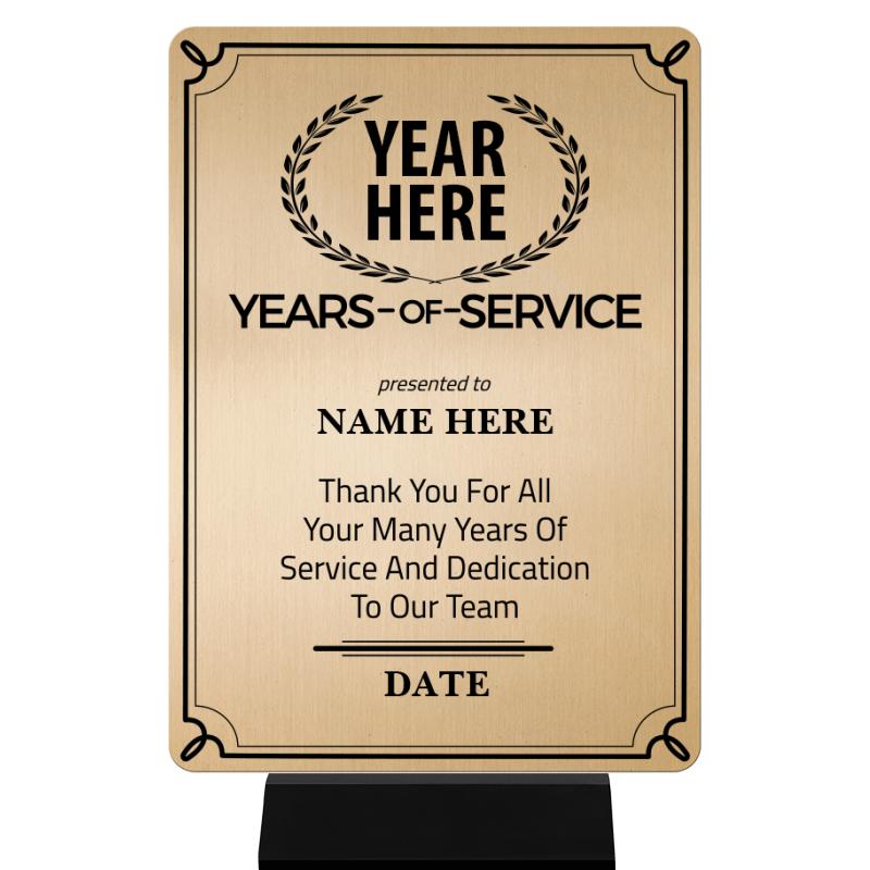 5X7 CLR MTL YR OF SRVCE BK BSE